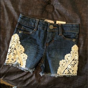 NWT-Lace jean shorts
